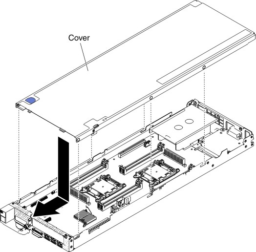 Graphic illustrating closing the compute node cover