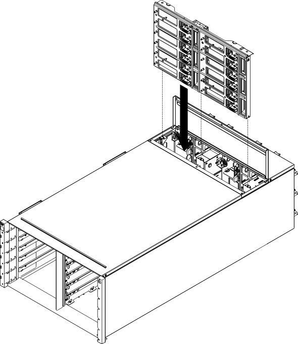 Graphic illustrating the installation of a chassis midplane into a chassis