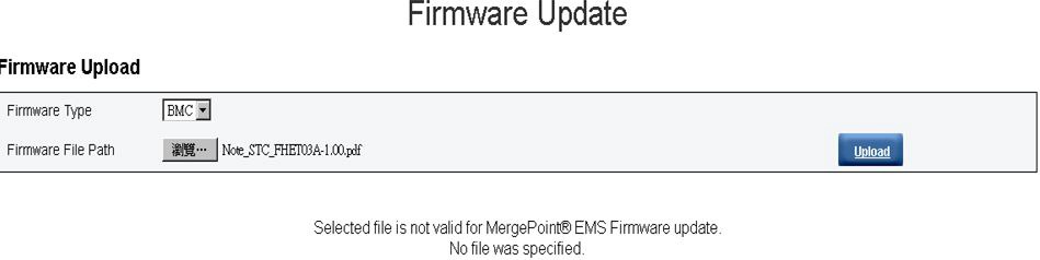 Graphic illustrating the chassis front view web interface Configuration-> Firmware update page.