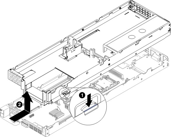 Graphic illustrating the removal of a storage tray