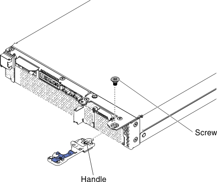 Graphic illustrating the removal of the front handle