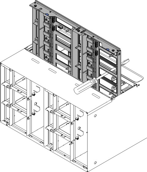 Graphic illustrating the installation of a chassis midplane into a chassis