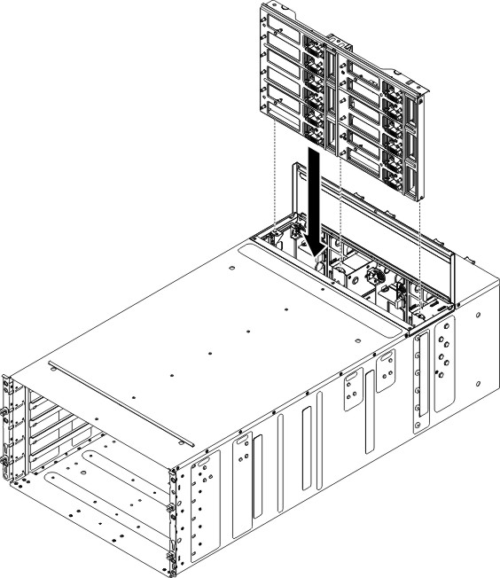 Graphic illustrating the installation of a chassis midplane into a chassis